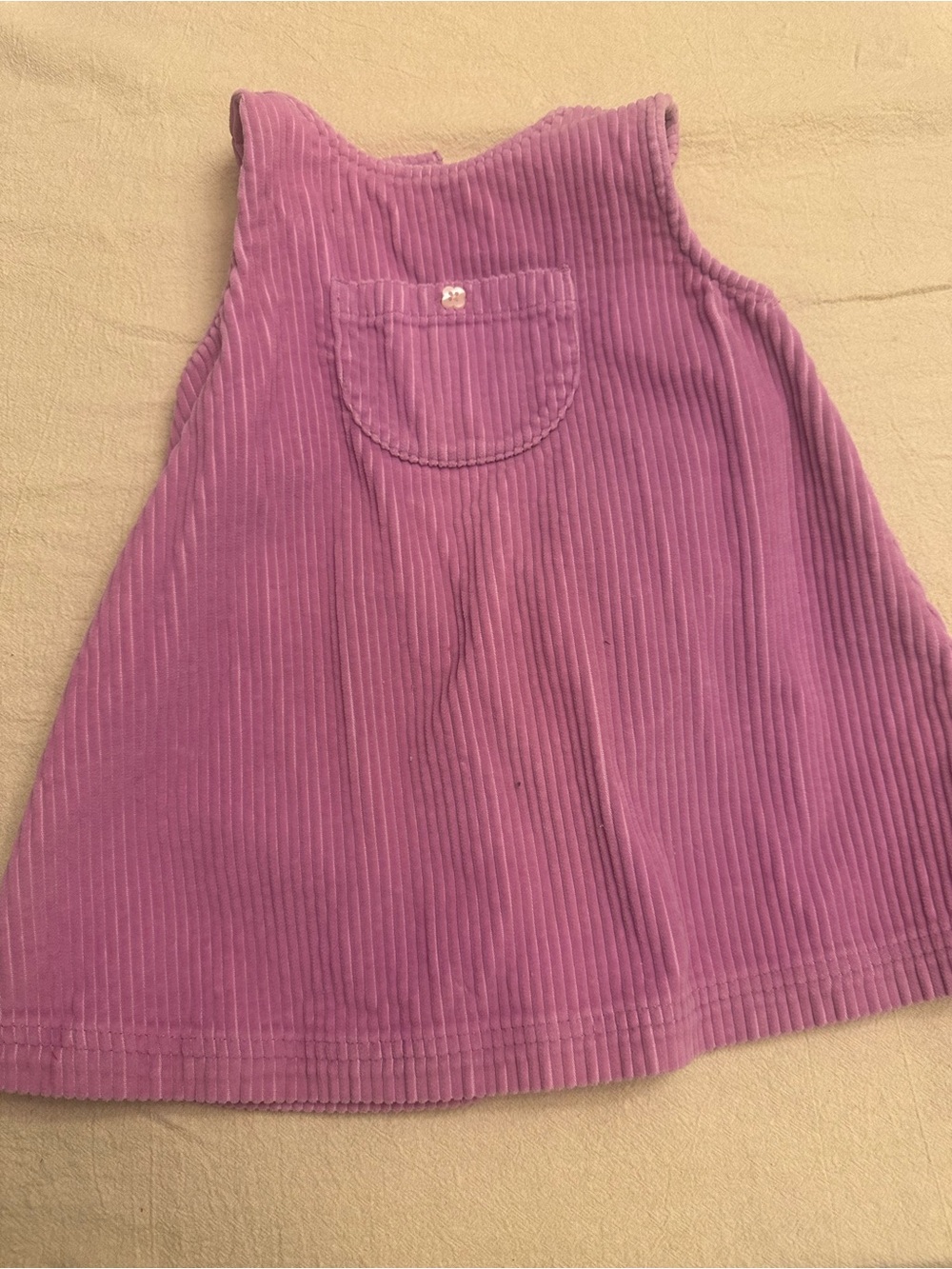 LL Bean Girls Y2K Vintage Lavender Ribbed Corduroy Cotton Overall Dress Size 3T